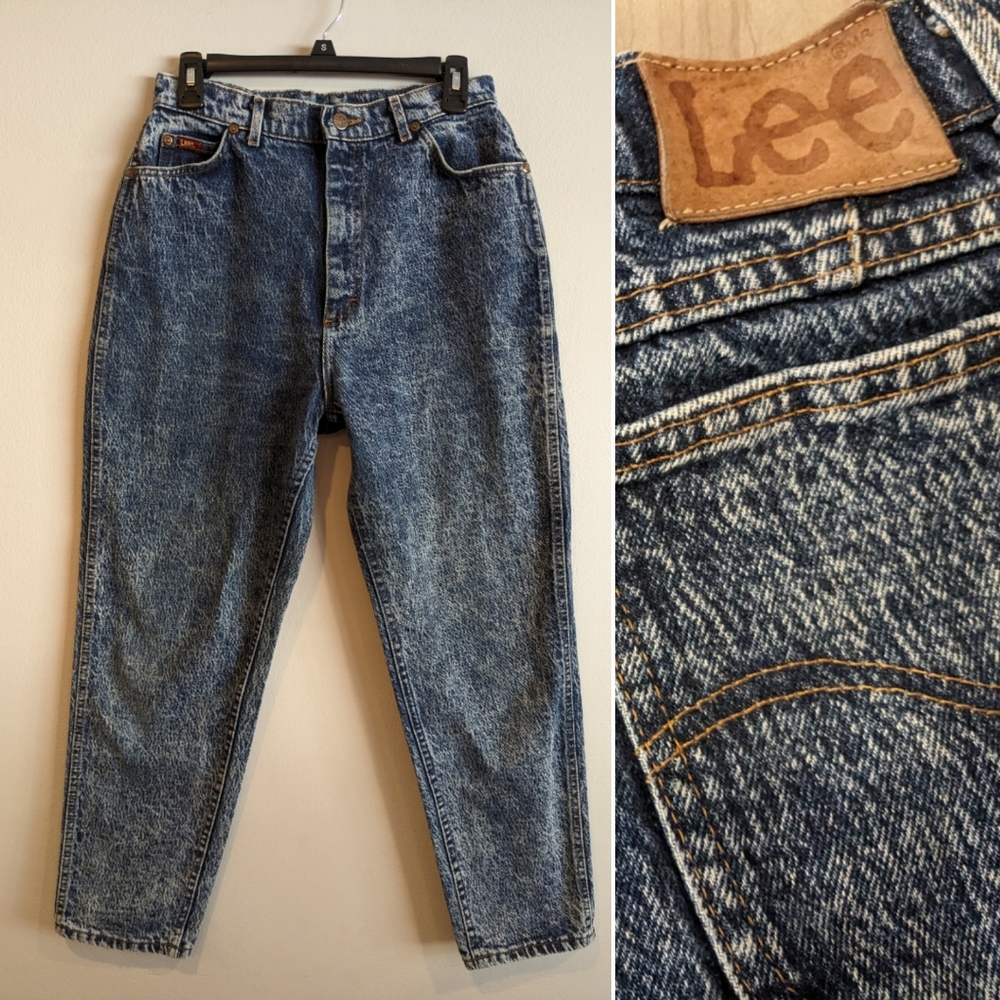 Vintage 80s 90s LEE acid wash high waist jeans 14p